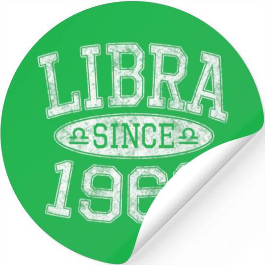 Libra Since 1963 Vintage Astrology Libra Birthday Stickers