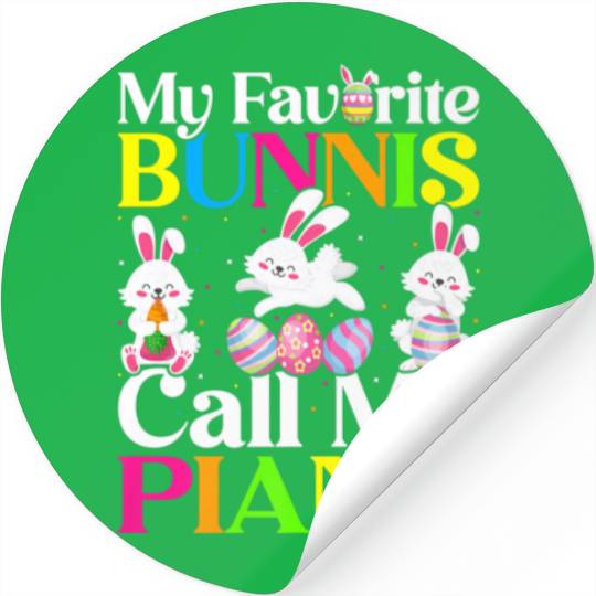 My Favorite Bunny Call Me Piano Easter Stickers