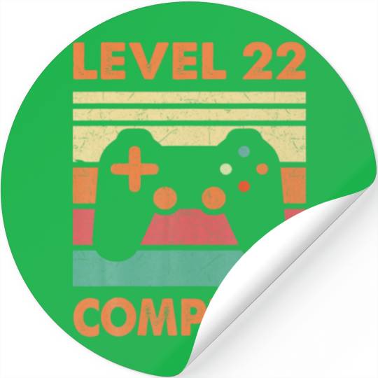Level 22 Complete Video Gamer - 22Nd Wedding Anive Stickers