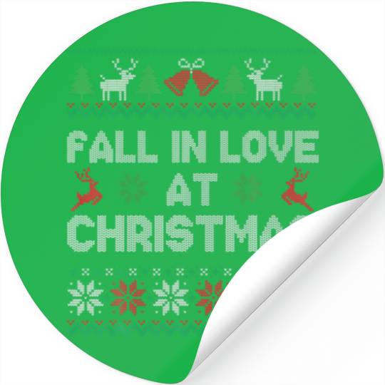 Fall In Love At Christmas Peace Love Santa Ugly Xm Stickers