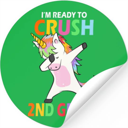 2Nd Grade Dabbing Unicorn Back To School Gift Stickers