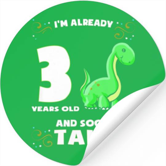 Kids 3 Years Old 3Rd Birthday Apparel Boy And Stickers