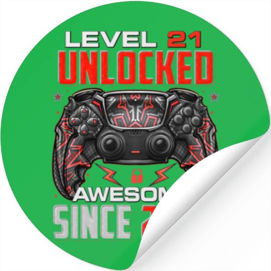 Level 21 Unlocked Awesome Since 2001 21St Birthday Stickers