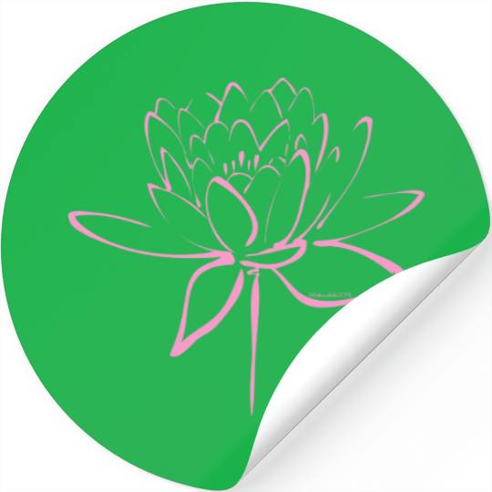 Lotus Calligraphy (Pink) Stickers