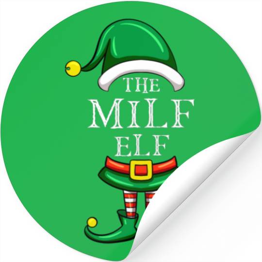 The Milf Elf Matching Family Christmas Pajama Stickers