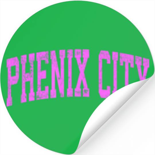 Phenix City Alabama AL Vintage Athletic Sports Pin Stickers