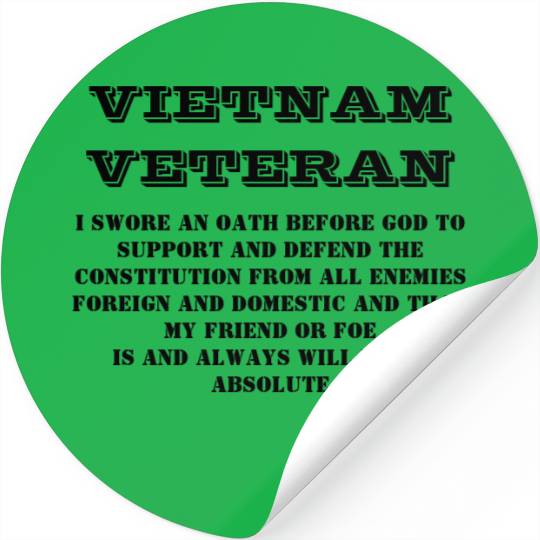 VIETNAM VETERAN Oath Stickers