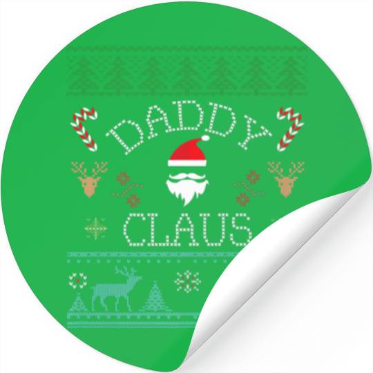 Daddy Claus Ugly Christmas Style Stickers