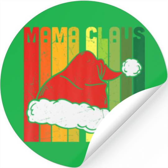 Womens Mama Claus Christmas Red White Plaid Santa Stickers
