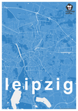 Leipzig hipster city map blue