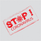 Stop corona virus seal stamp
