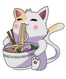 Kawaii Anime Cat Ramen Japanese