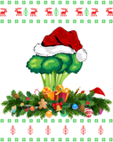 Broccoli Xmas Santa Hat Ugly Broccoli Christmas Sweatshirt