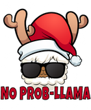 No Prob Llama Reindeer Santa Christmas
