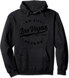 Vintage Las Vegas Sin City Nevada Black Text Pullover Hoodie
