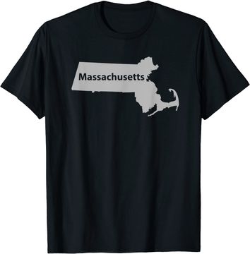 Massachusetts Map Outline State Home Pride T Shirt