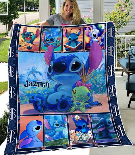 Personalized Stitch and Lilo Blanket
