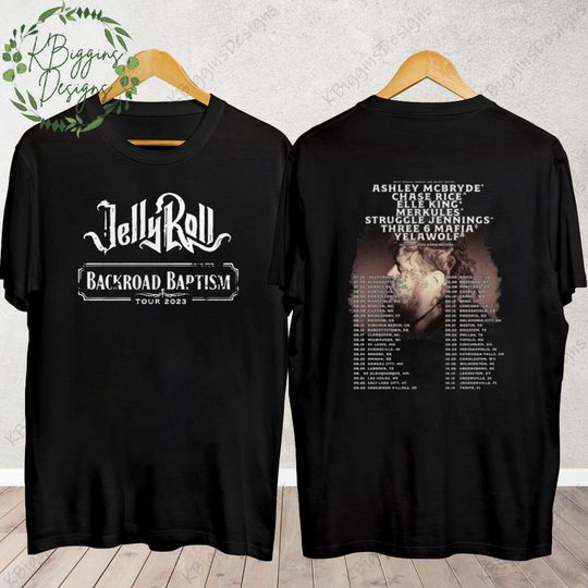 Jelly Roll 2023 Tour Shirt, Jelly Roll Backroad Baptism 2023