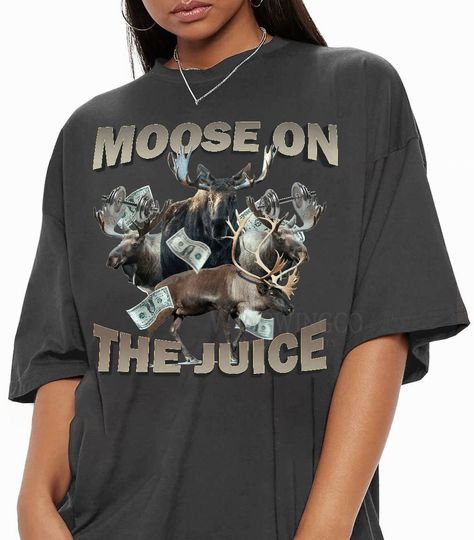 Moose On The Juice Vintage Bootleg Tee, Moose On The Juice Vintage Graphic Shirt