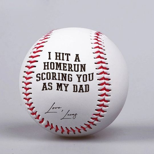 Personalized Baseball Gift For Dad,Fathers Day Baseball Gift,I Hit A Home Run