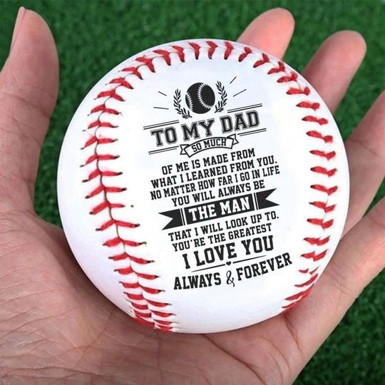To My Dad Baseball Ball Gift I Love You From Daughter Son Baseball