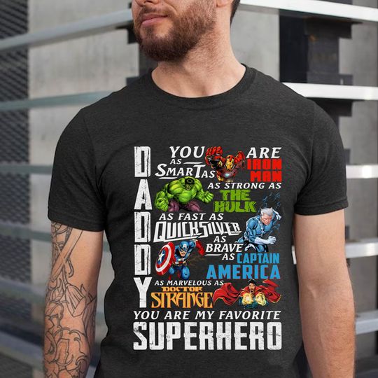 Daddy Superhero T-Shirt, Super Dad Avengers Shirt, Fathers Day 2023 Gift