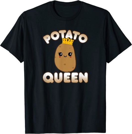 Funny Potato Cute Kawaii Style Smiling Potato Queen T-Shirt