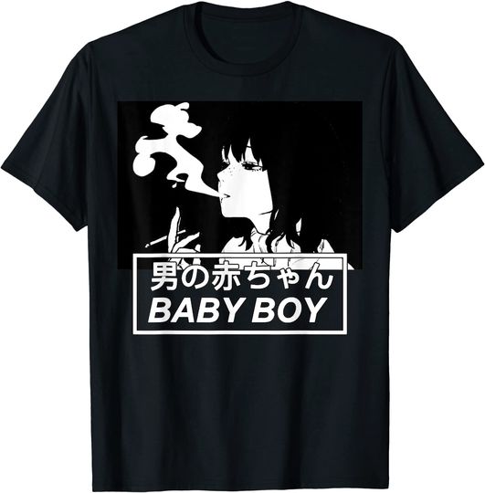 Sad Manga T-shirt Baby Boy Aesthetic Vaporwave