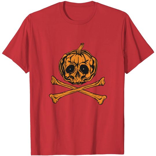 Pumkin Pirate Flag Pumpkin Crossed Bones T Shirt
