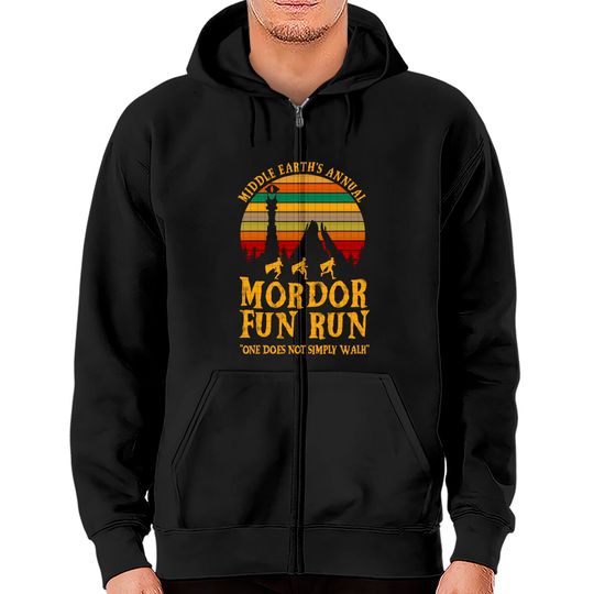 Middle Earths Annual Mordor Fun Run One Does Not Simply Walk Zip Hoodie
