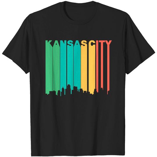 Retro 1970's Style Kansas City Kansas Skyline T Shirt
