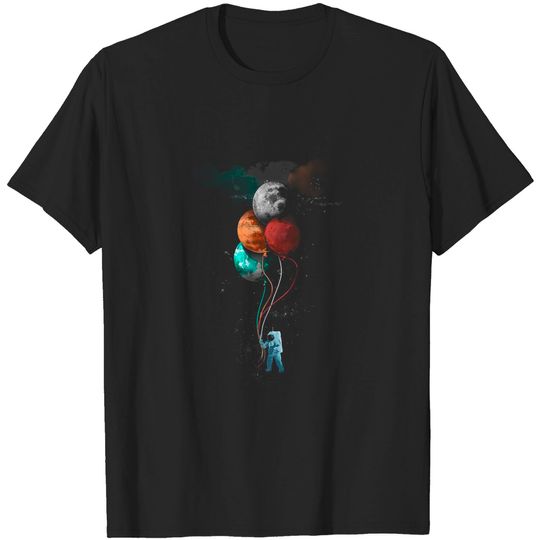 The Spaceman's Trip Astronaut Space Planets Balloons T-Shirt