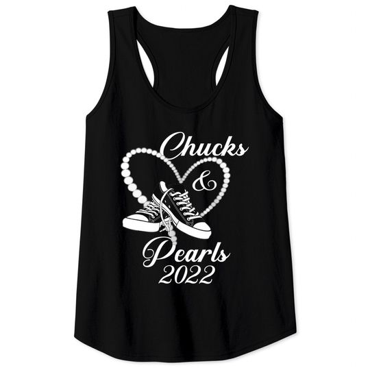 Chucks and Pearls Black 2022 Funny Tank Tops