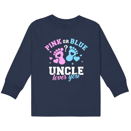 Gender reveal uncle  Kids Long Sleeve T-Shirts
