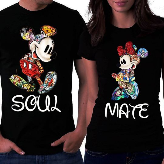 Matching Couple Disney Soul Mate Mickey Mouse T Shirts