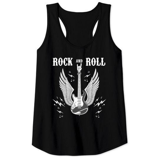 Vintage Rock and Roll Music - Guitar Lovers Tank Tops