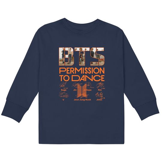 BT Permission To Dance Signatures Shirt  Kids Long Sleeve  s Long Sleeve Sweatshirt Hoodie Customize