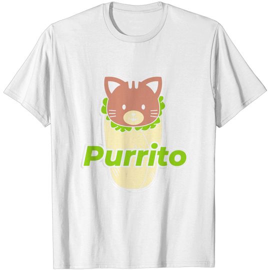 Funny Purrito Burrito Purring Cat T-Shirt