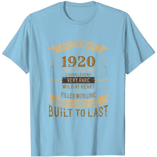 October 1920 100th Birthday Vintage Limited T Shirt
