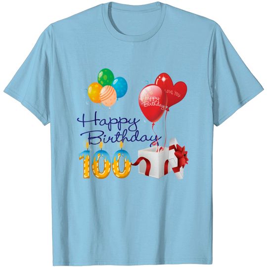 100th Birthday Present With Balloons T Shirt