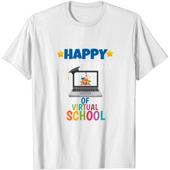 Cute & Colorful Happy 100Th Day Of Virtual School T Shirt