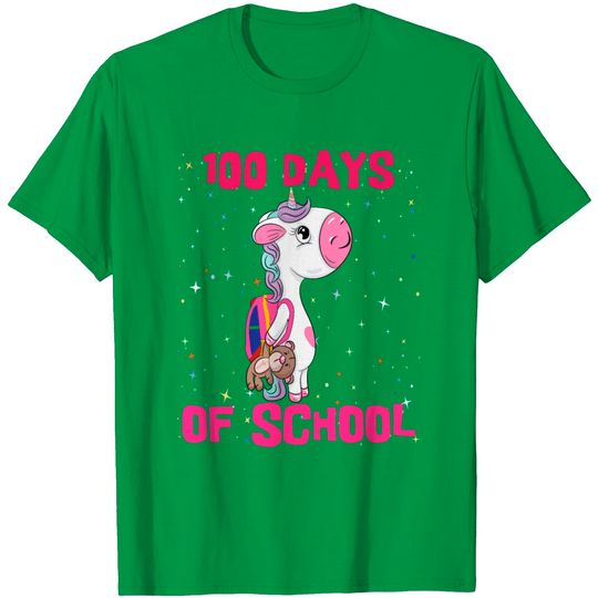 Happy Magical 100 Days Of School - Unicorn 100 Day T Shirt