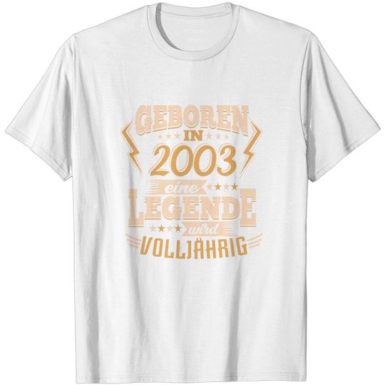 18th Birthday Vintage 2003 A Legend T Shirt