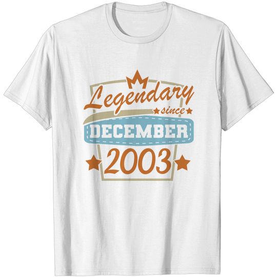 Born In 2003 December Birthday 18th Birthday T Shirt