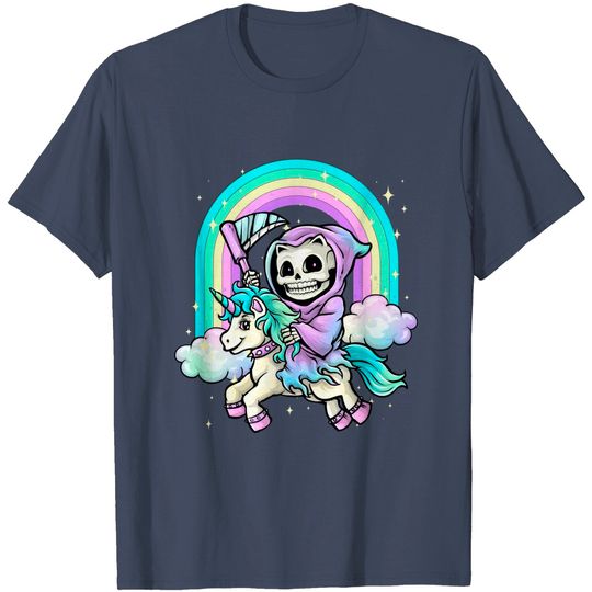 Pastel Goth Grim Reaper Unicorn - Pastel Goth - T-Shirt