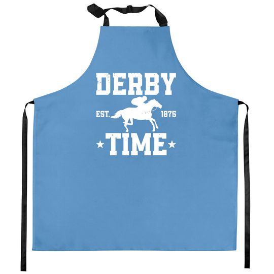 Distressed Derby Time Est 1875 Horse Racing Kentucky Costume Kitchen Aprons