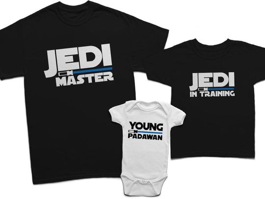 Dad Son Jedi Master And Young Padawan Matching T-Shirt
