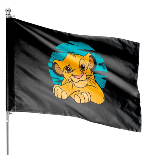 The Lion King Young Simba Resting Blue 90s House Flag