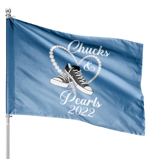 Chucks and Pearls Black 2022 Funny House Flags
