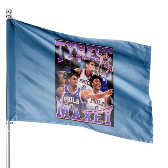 Tyrese Maxey Philadelphia 76ers 90s Style Vintage House Flags